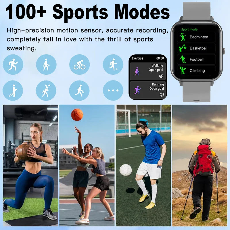 Smartwatch Bluetooth con Llamadas y Monitor de Fitness – Correa Malla Plata