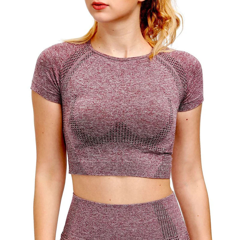 Top Deportivo Seamless para Mujer | Camiseta de Yoga Transpirable, Secado Rápido y Ajuste Perfecto para Fitness y Gym