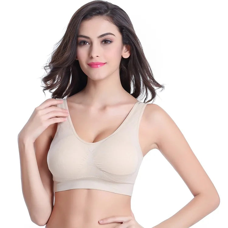 Sujetador Deportivo Mujer YOMAY – Push Up Natural sin Costuras, Acolchado y Sin Aros para Gym y Yoga