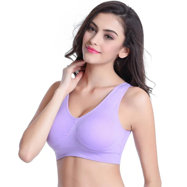 Sujetador Deportivo Mujer YOMAY – Push Up Natural sin Costuras, Acolchado y Sin Aros para Gym y Yoga