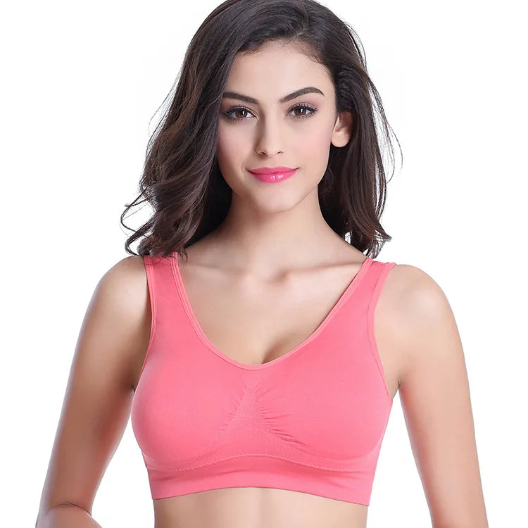 Sujetador Deportivo Mujer YOMAY – Push Up Natural sin Costuras, Acolchado y Sin Aros para Gym y Yoga