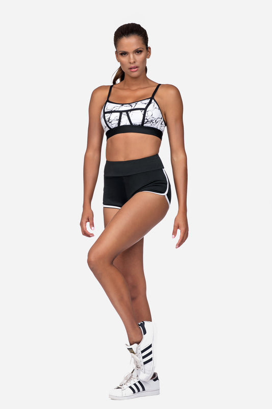 Leggings Deportivos de Cintura Alta – Negro/Blanco