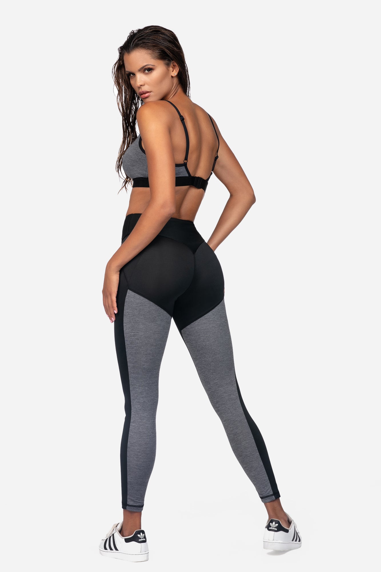Leggings Deportivos de Cintura Alta – Negro/Blanco