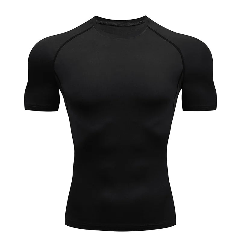 Camiseta de Compresión para Hombre de Secado Rápido – Rashguard Manga Corta para Running y Gym