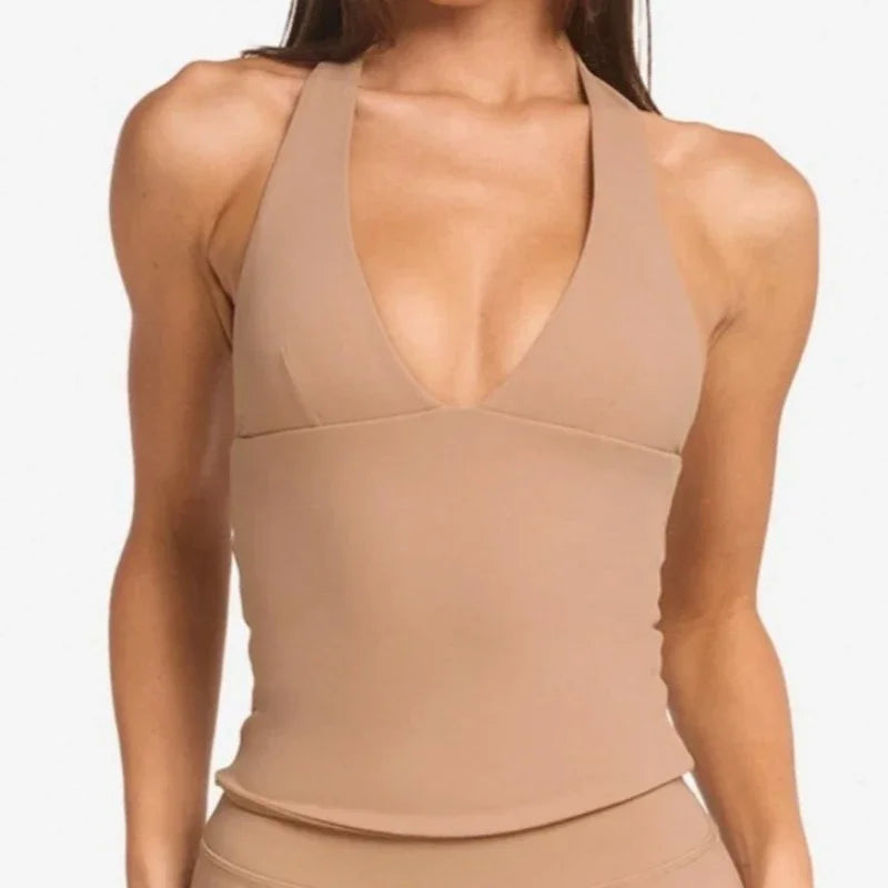 Top Deportivo Halter para Mujer con Realce y Almohadilla | Sujetador de Alto Impacto para Yoga, Gym y Fitness