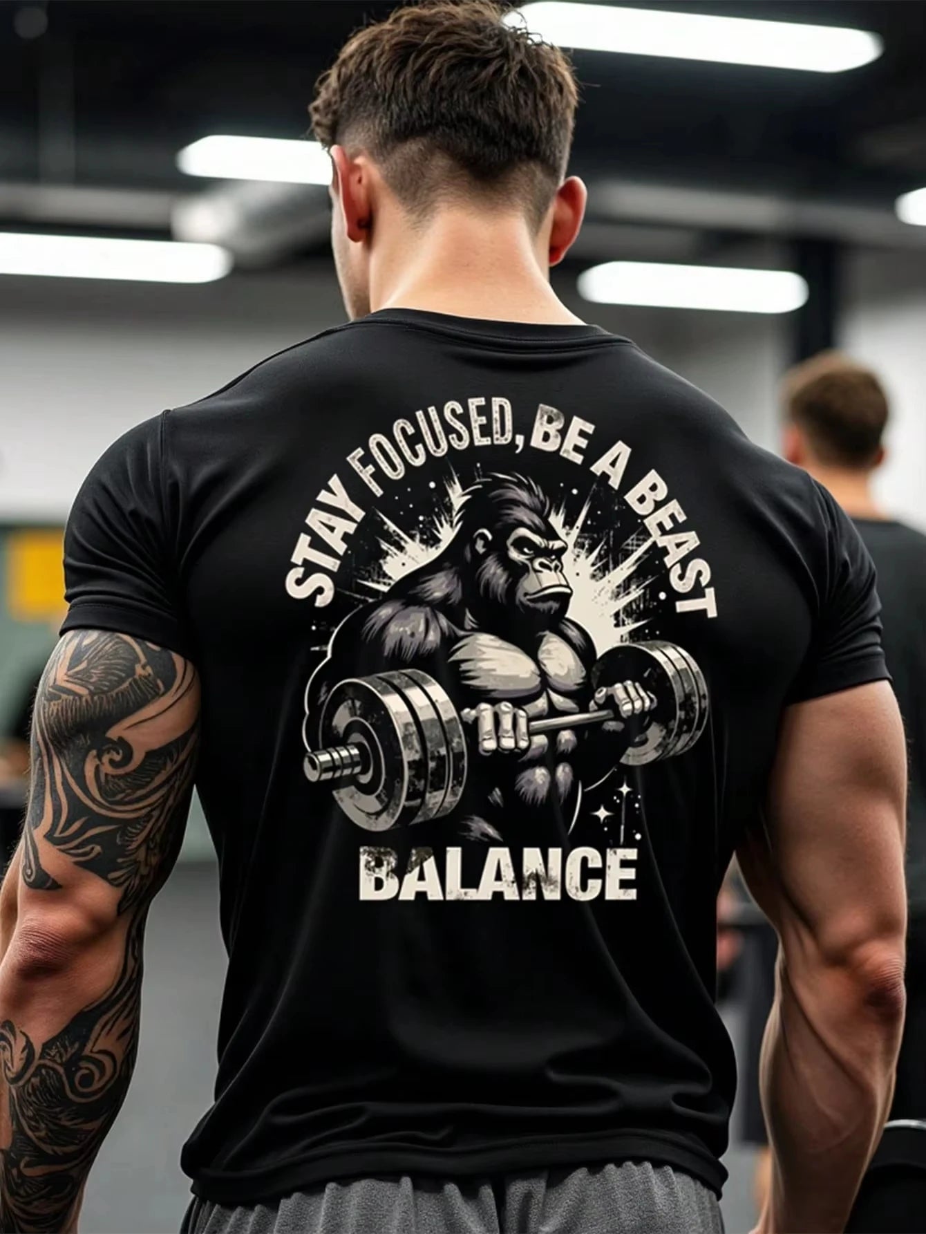 Camiseta Gym Gorila 3D para Hombre | Streetwear, Fitness, Transpirable y Secado Rápido, Estilo Urbano