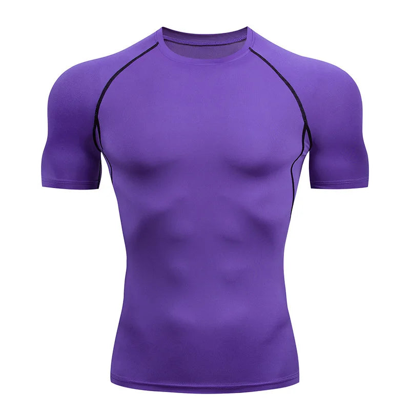 Camiseta de Compresión para Hombre de Secado Rápido – Rashguard Manga Corta para Running y Gym