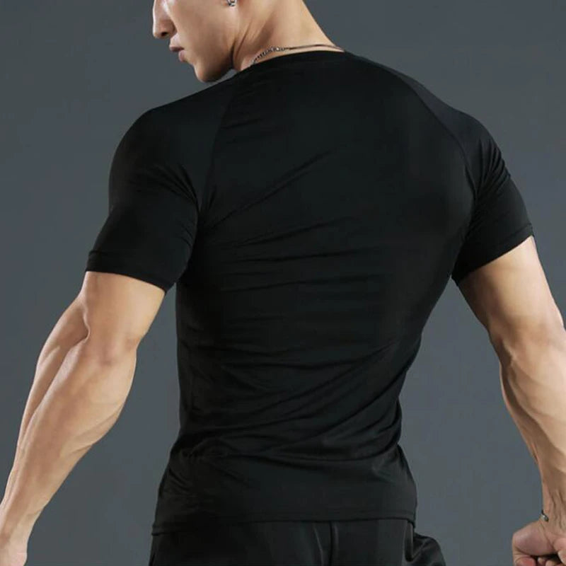 Camiseta de Compresión para Hombre de Secado Rápido – Rashguard Manga Corta para Running y Gym