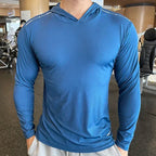 Camiseta Deportiva con Capucha Hombre – Manga Larga, Secado Rápido y Fitness