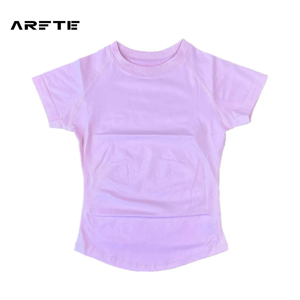 Camiseta Deportiva de Mujer ARFTE – Manga Corta, Ligera y Elástica para Yoga, Gimnasio y Fitness