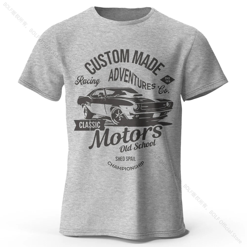 Camiseta Oversize 100% Algodón con Estampado Vintage de Motores – Streetwear Unisex