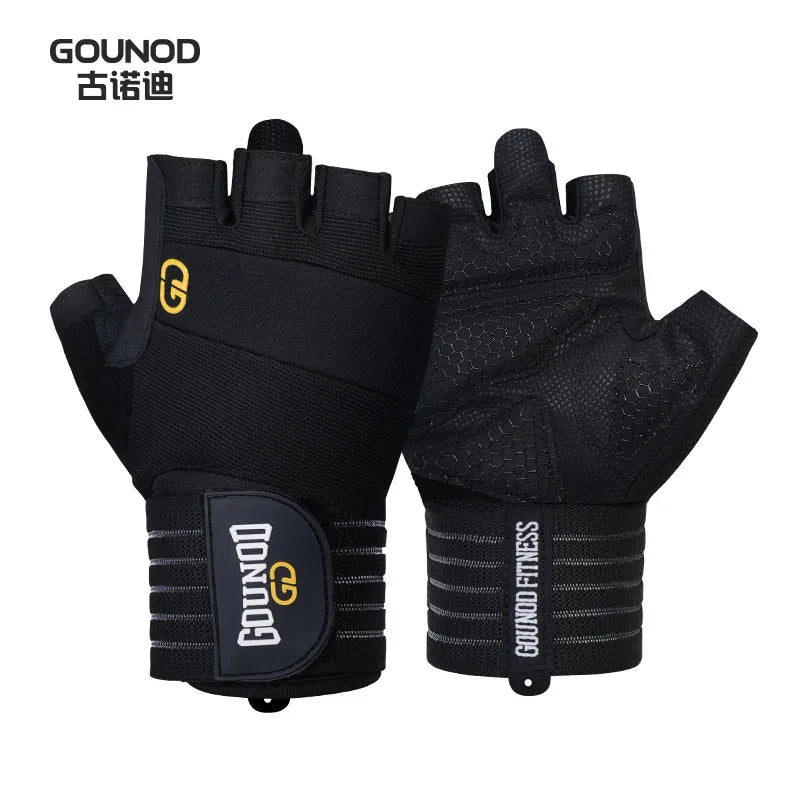 Guantes de Gimnasio GOUNOD – Antideslizantes, Transpirables y con Soporte de Muñeca