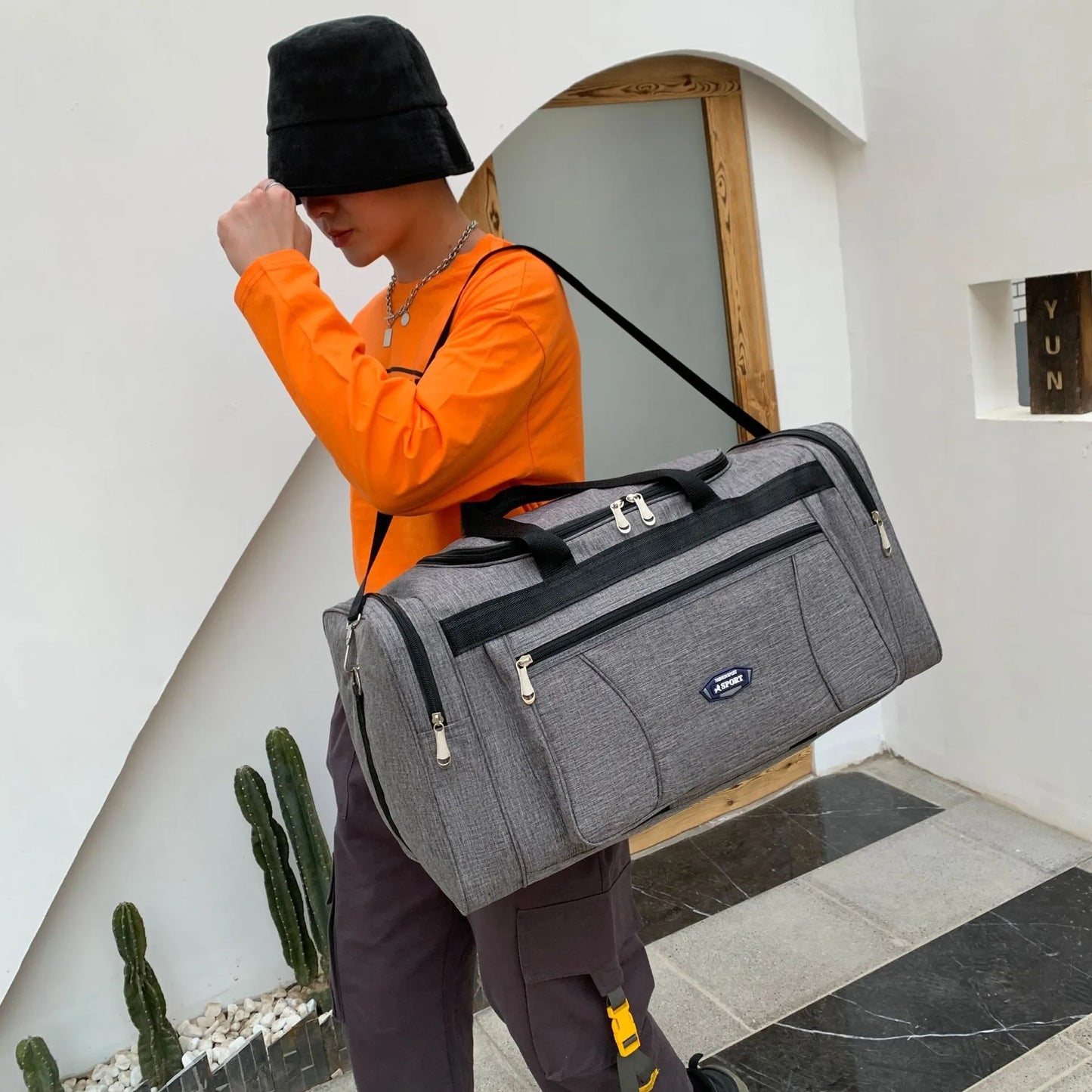 NNEOBA Weekend Duffle Fitness Bag Grey