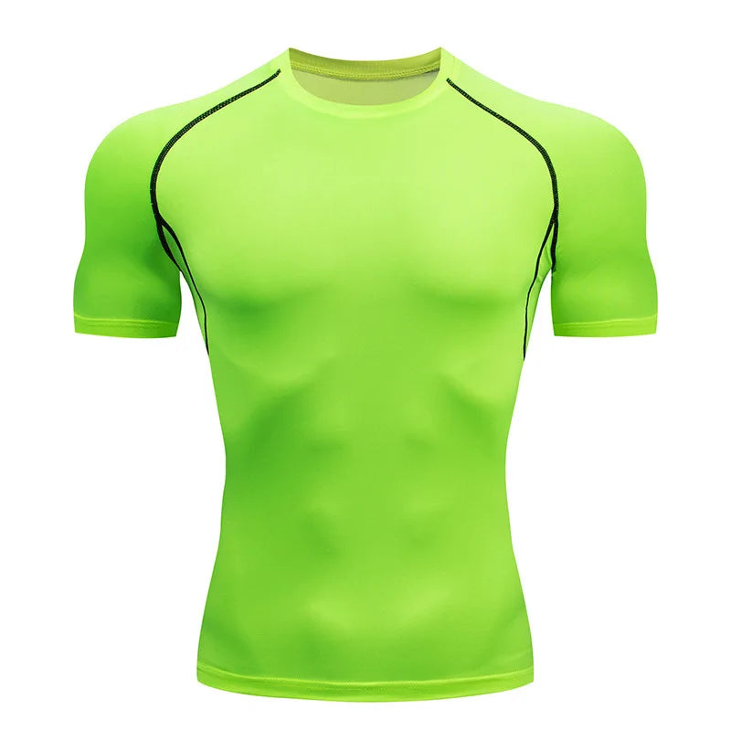 Camiseta de Compresión para Hombre de Secado Rápido – Rashguard Manga Corta para Running y Gym