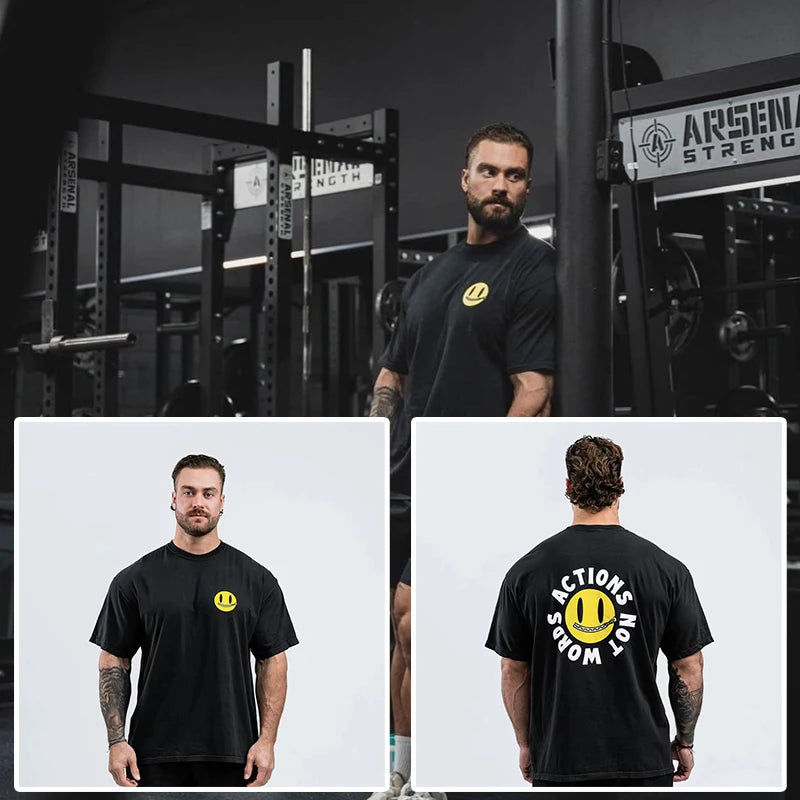 Camiseta Gym Oversize para Hombre | Ligera, Transpirable y de Secado Rápido para Fitness, Running y Culturismo