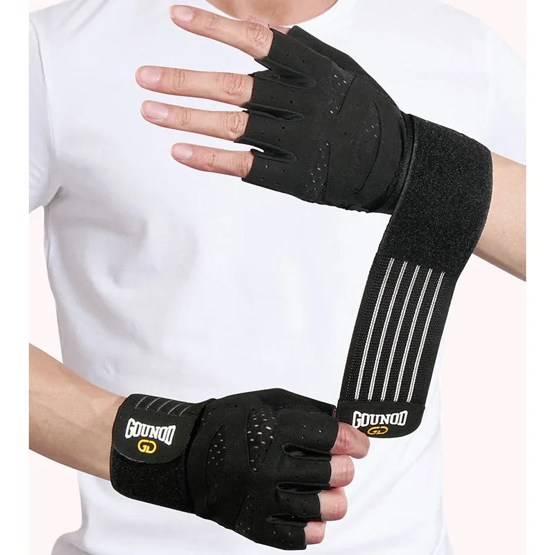 Guantes de Gimnasio GOUNOD – Antideslizantes, Transpirables y con Soporte de Muñeca