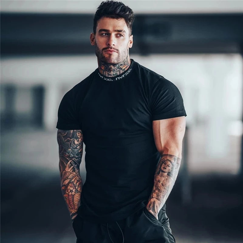 Camiseta Deportiva Hombre Slim Fit | Algodón Transpirable Gym Fitness