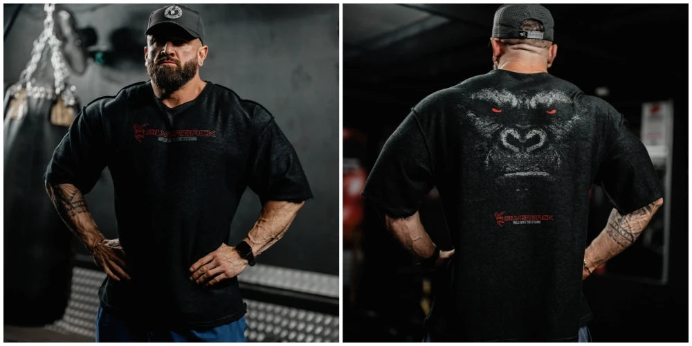 Atravex™ Silverback Oversize Tee – Camiseta Musculosa 100% Algodón para Gym & Culturismo