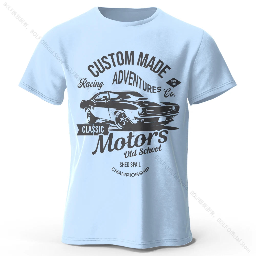 Camiseta Oversize 100% Algodón con Estampado Vintage de Motores – Streetwear Unisex