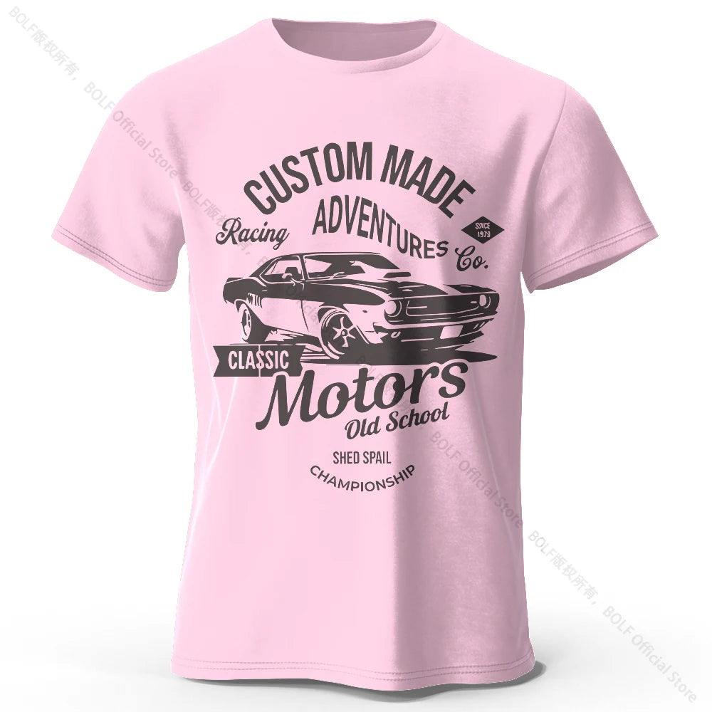 Camiseta Oversize 100% Algodón con Estampado Vintage de Motores – Streetwear Unisex