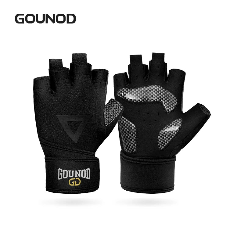 Guantes de Gimnasio GOUNOD – Antideslizantes, Transpirables y con Soporte de Muñeca