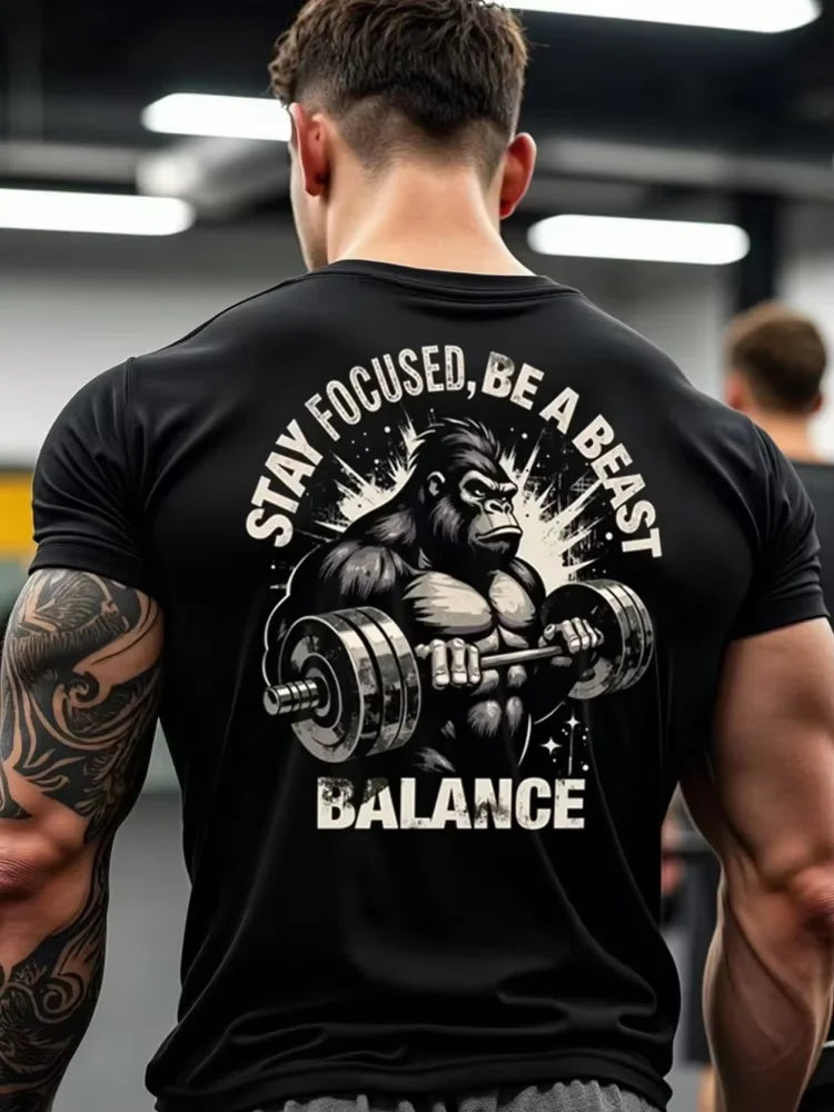 Camiseta Gym Gorila 3D para Hombre | Streetwear, Fitness, Transpirable y Secado Rápido, Estilo Urbano