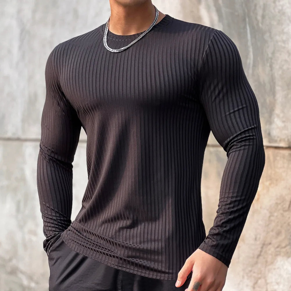 Camiseta Deportiva de Manga Larga para Hombre | Ajustada, Transpirable y de Secado Rápido para Running, Gimnasio y Deportes al Aire Libre
