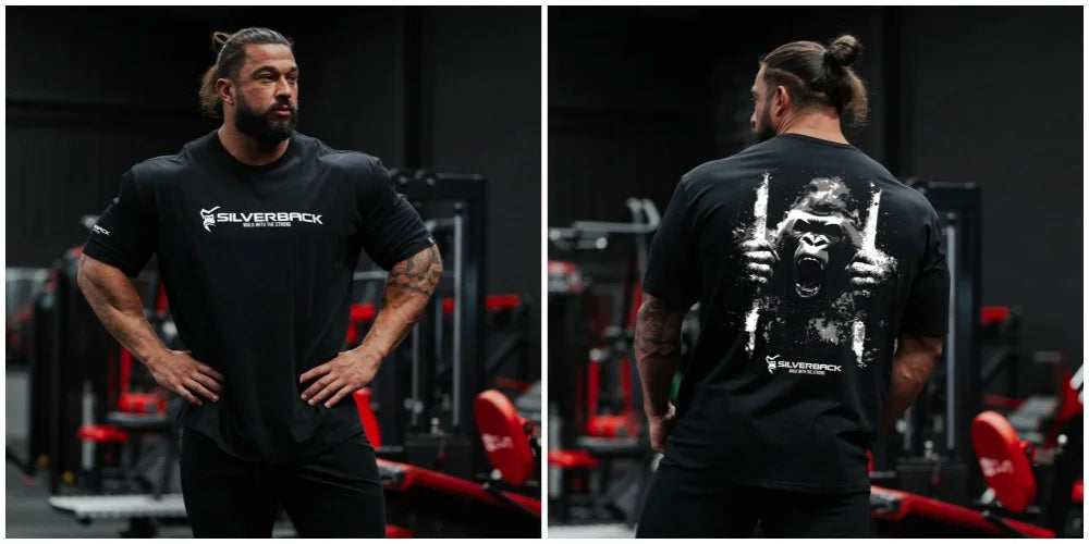 Atravex™ Silverback Oversize Tee – Camiseta Musculosa 100% Algodón para Gym & Culturismo