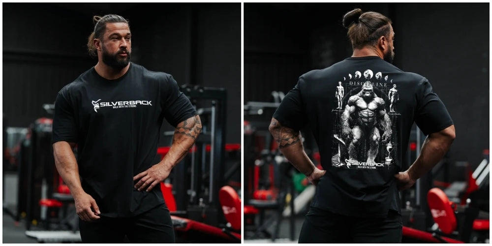 Atravex™ Silverback Oversize Tee – Camiseta Musculosa 100% Algodón para Gym & Culturismo