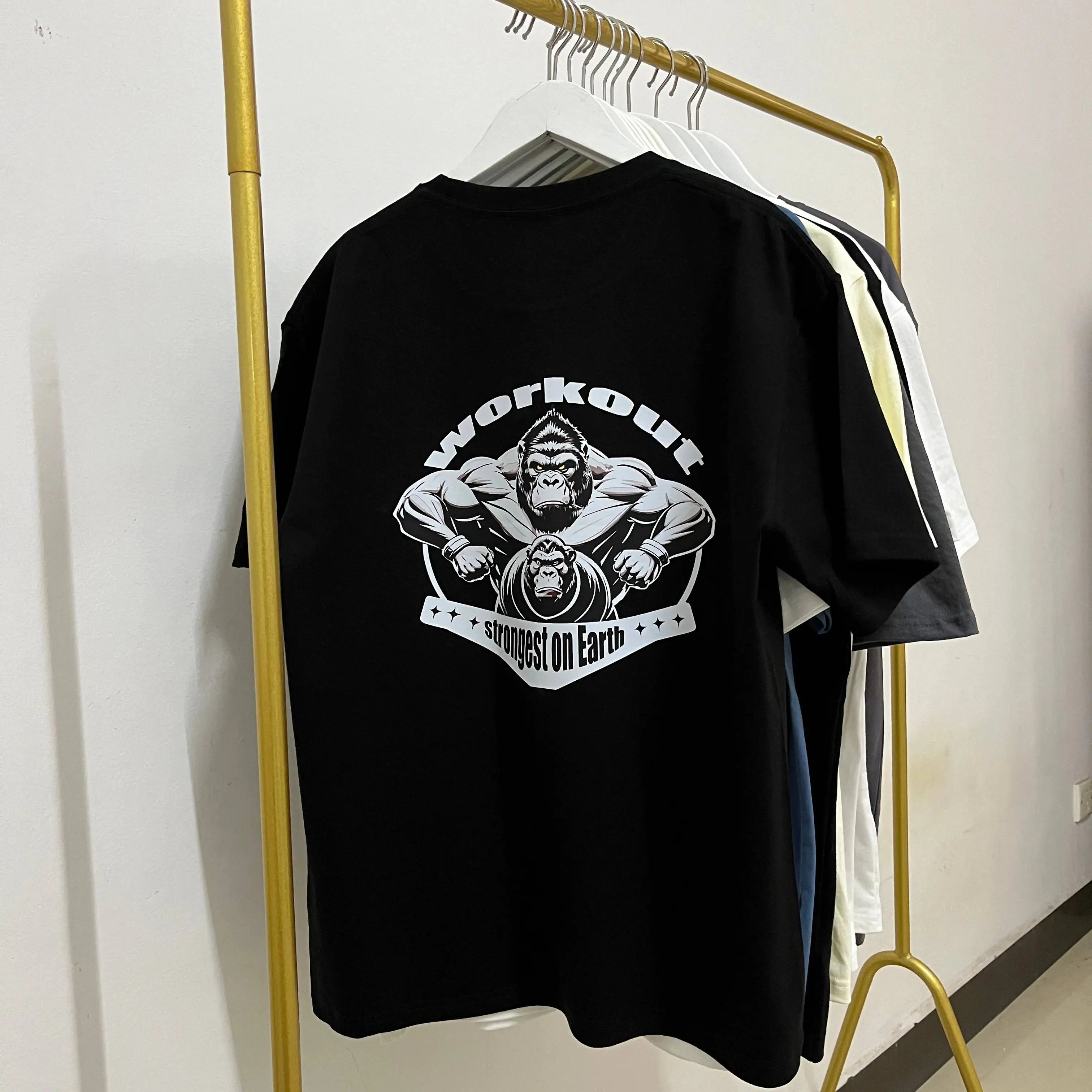Camiseta Deportiva de Algodón para Hombre – Manga Corta, Gimnasio, Culturismo y Entrenamiento