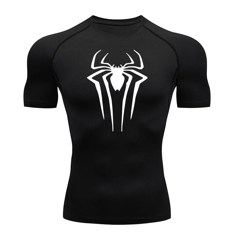 Camiseta de Compresión Atravex™ Diseño Araña – Soporte Técnico y Rendimiento Intenso