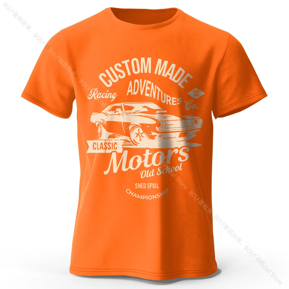 Camiseta Oversize 100% Algodón con Estampado Vintage de Motores – Streetwear Unisex