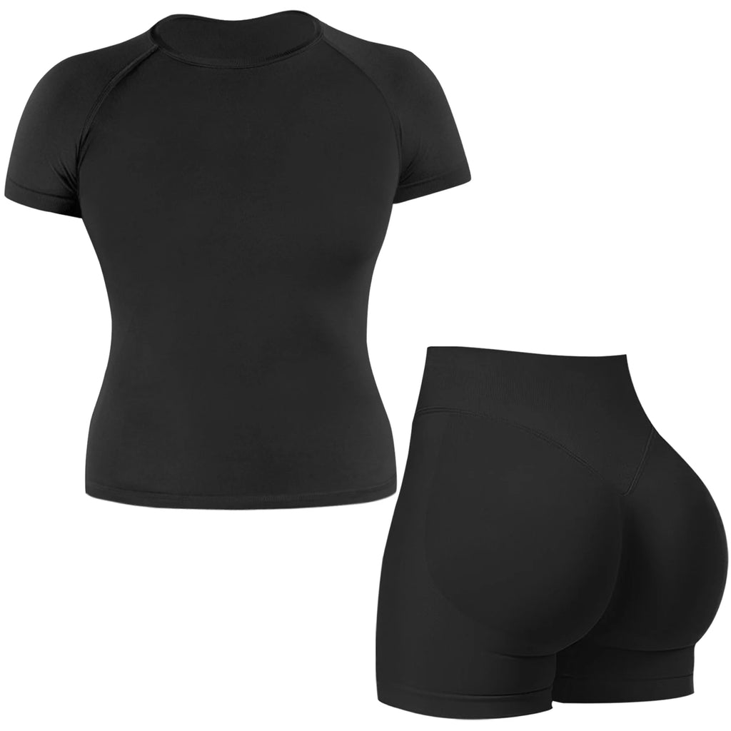 Conjunto Deportivo Push Up Mujer 2 Piezas | Top Sin Mangas + Short Scrunch