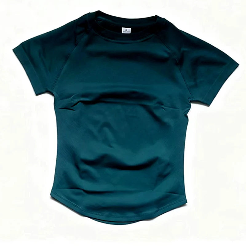 Top Deportivo de Manga Corta para Mujer – Camiseta de Yoga, Gimnasio y Fitness, Sin Costuras, Ligera y Transpirable