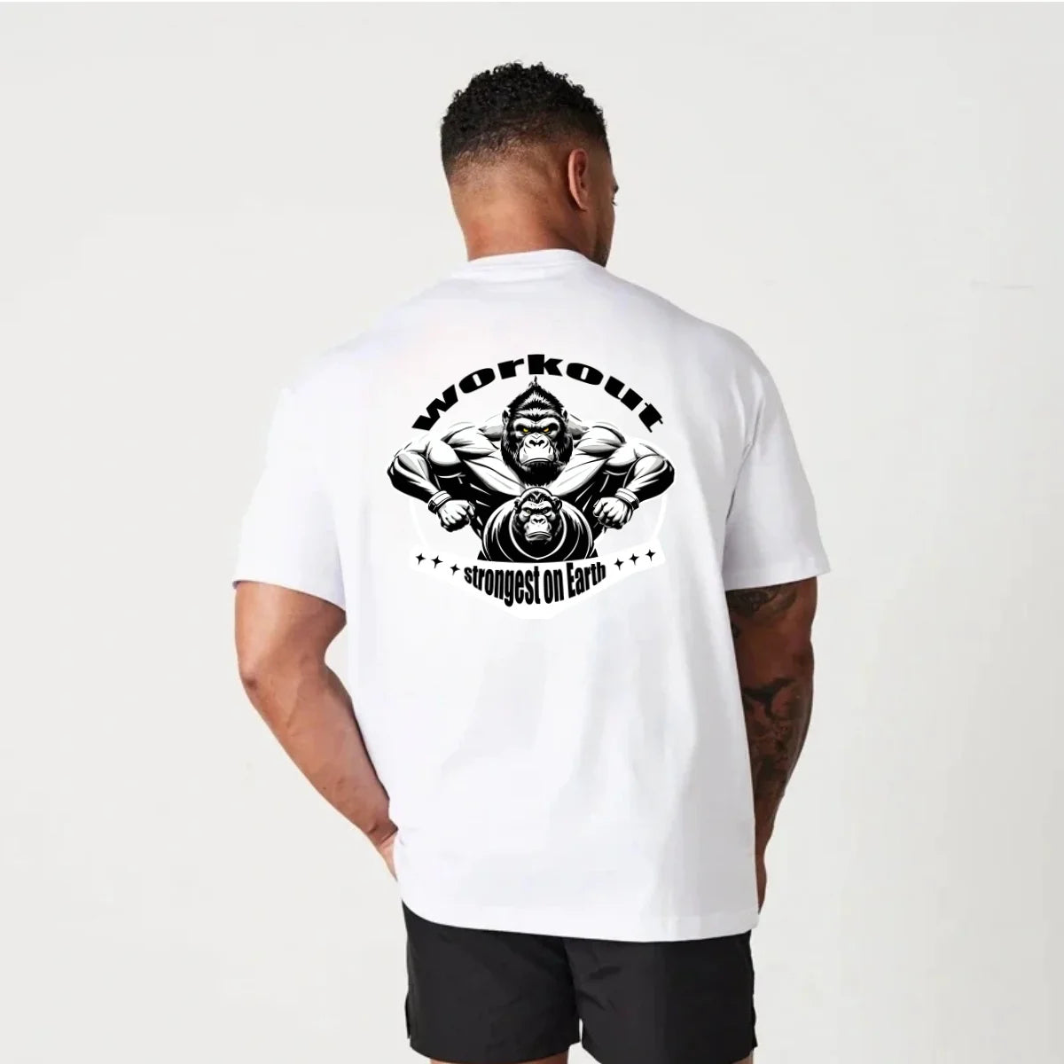 Camiseta Deportiva de Algodón para Hombre – Manga Corta, Gimnasio, Culturismo y Entrenamiento