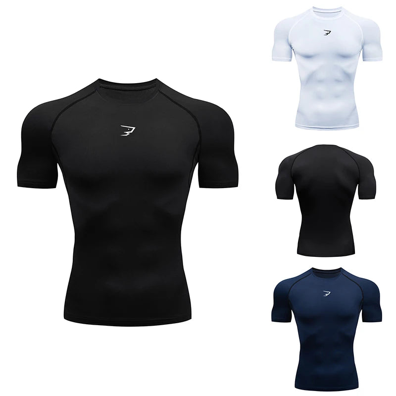 Camiseta de Compresión para Hombre – Fitness, Running y Gym, Secado Rápido y Ajuste Muscular