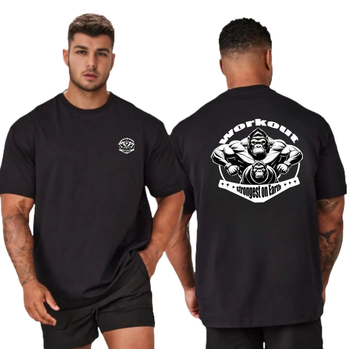 Camiseta Deportiva de Algodón para Hombre – Manga Corta, Gimnasio, Culturismo y Entrenamiento