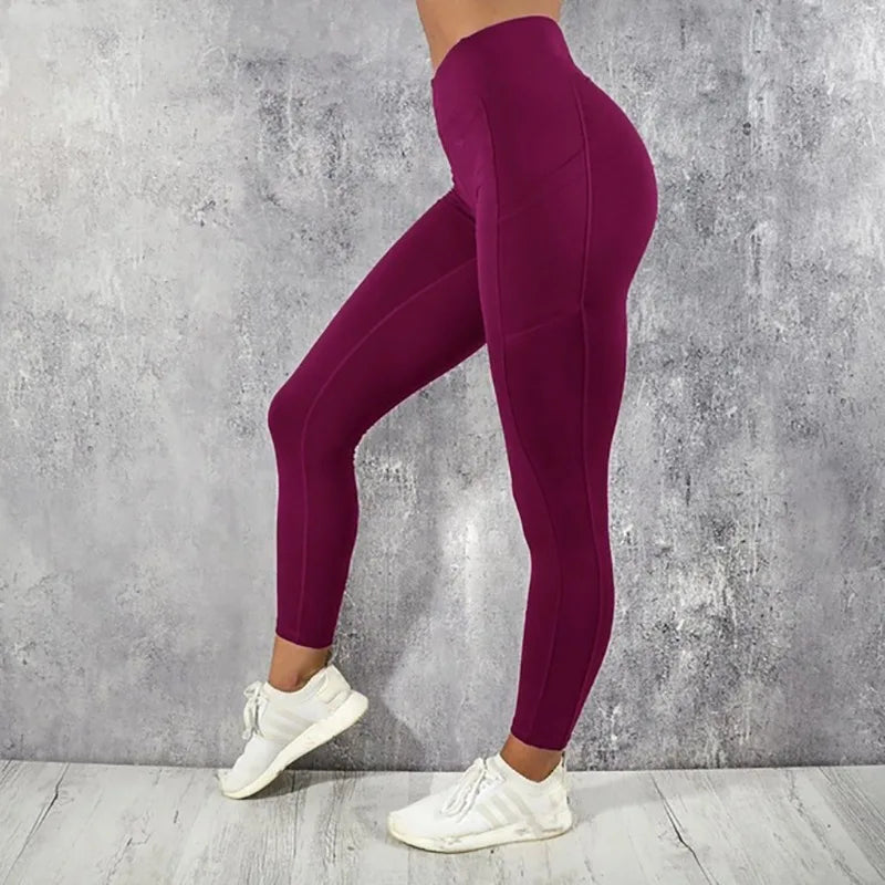 Leggings Deportivos Push Up Mujer con Bolsillo | Cintura Alta Slim Fit