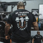 Camiseta Oversize Negra Estilo Rock para Gym – Algodón Premium Culturismo