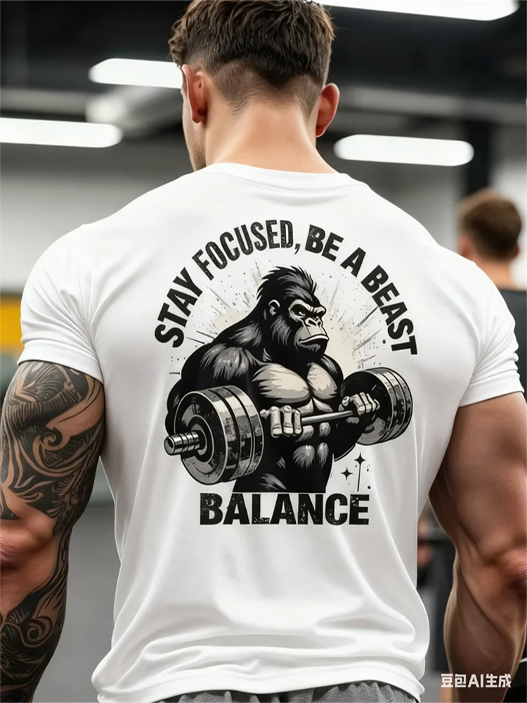 Camiseta Gym Gorila 3D para Hombre | Streetwear, Fitness, Transpirable y Secado Rápido, Estilo Urbano
