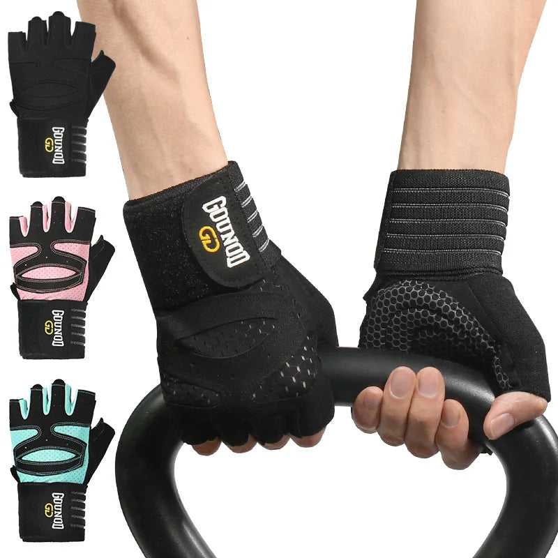 Guantes de Gimnasio GOUNOD – Antideslizantes, Transpirables y con Soporte de Muñeca