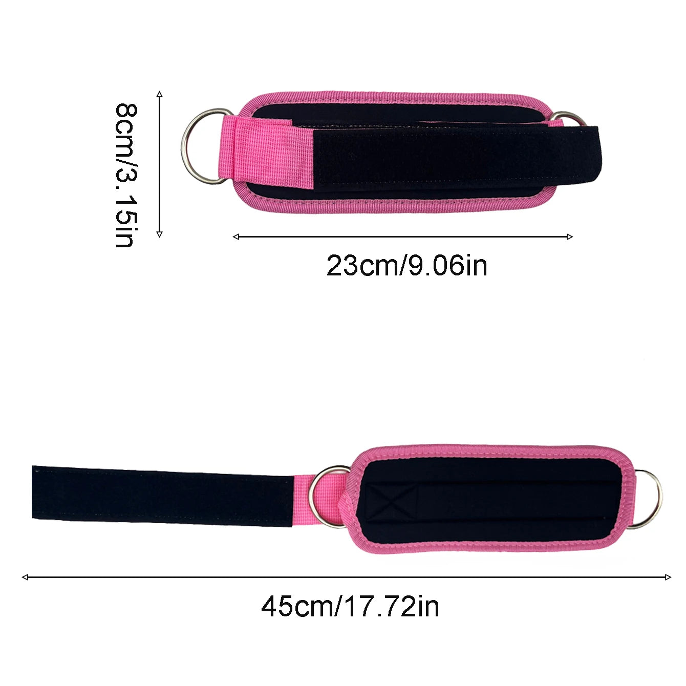 Correas de Tobillo Atravex™ con Doble Anillo en D (2 uds) – Estabilidad Reforzada para Polea