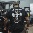 Camiseta Oversize Negra Estilo Rock para Gym – Algodón Premium Culturismo