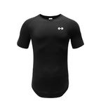 Camiseta Ajustada Hombre Slim Fit – Algodón Transpirable, Fitness, Gym, Culturismo, Secado Rápido