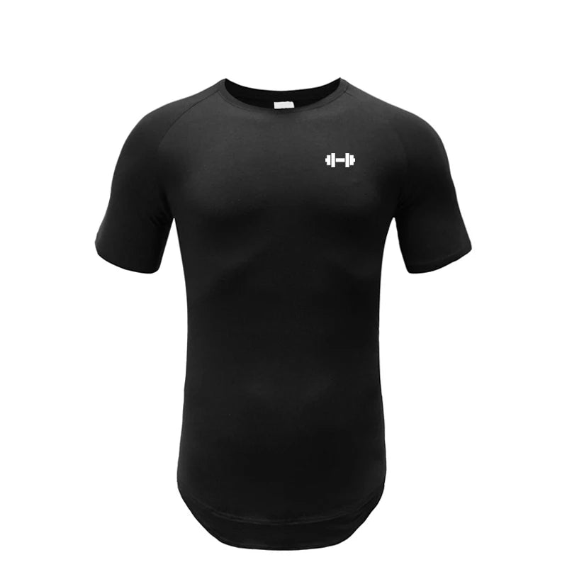Camiseta Ajustada Hombre Slim Fit – Algodón Transpirable, Fitness, Gym, Culturismo, Secado Rápido