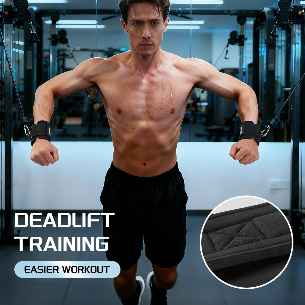 Correas de muñeca para levantamiento de pesas, bandas de refuerzo antideslizantes ajustables para entrenamiento de fuerza, soporte de levantamiento de Fitness, agarre deportivo, 2 uds.