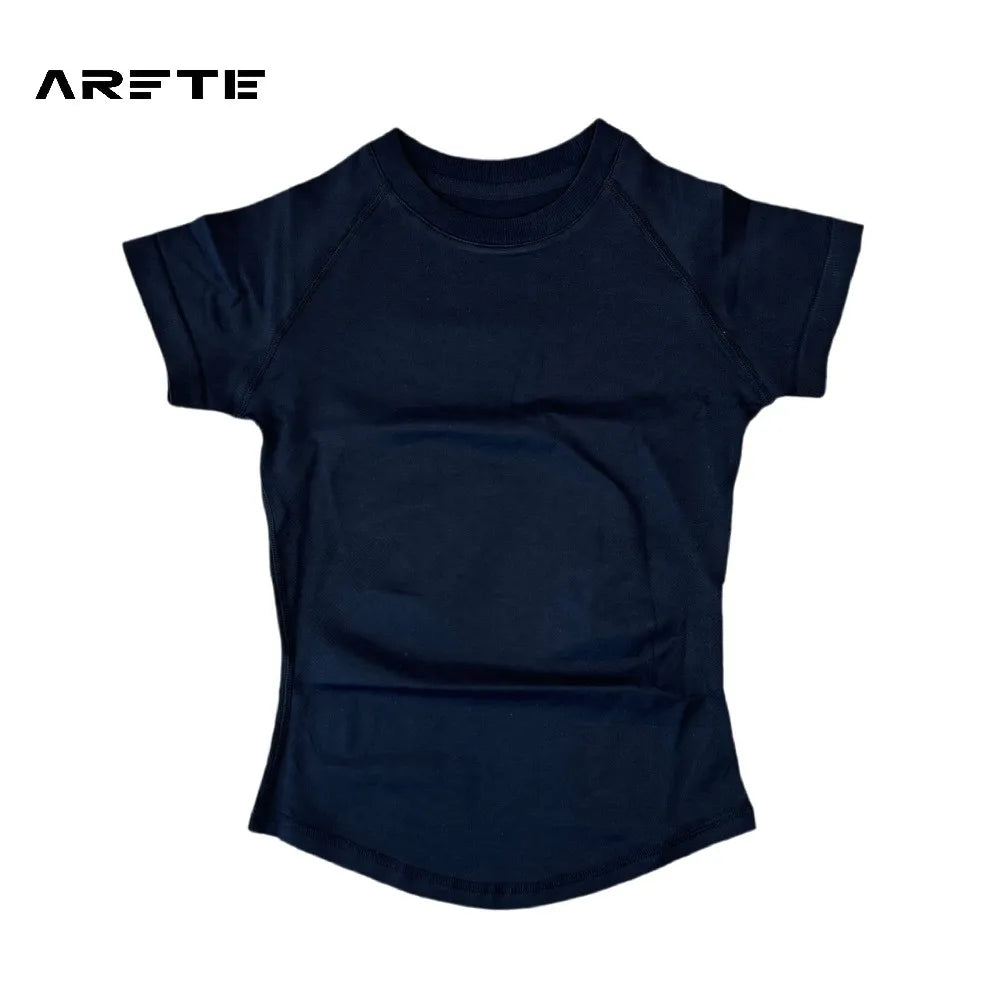 Camiseta Deportiva de Mujer ARFTE – Manga Corta, Ligera y Elástica para Yoga, Gimnasio y Fitness