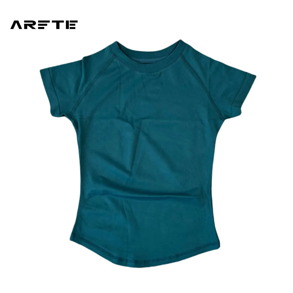 Camiseta Deportiva de Mujer ARFTE – Manga Corta, Ligera y Elástica para Yoga, Gimnasio y Fitness