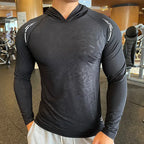 Camiseta Deportiva con Capucha Hombre – Manga Larga, Secado Rápido y Fitness