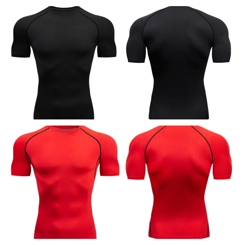 Camiseta de Compresión para Hombre de Secado Rápido – Rashguard Manga Corta para Running y Gym